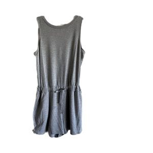 Crown Ivy Women’s Grey Romper with scooped back.